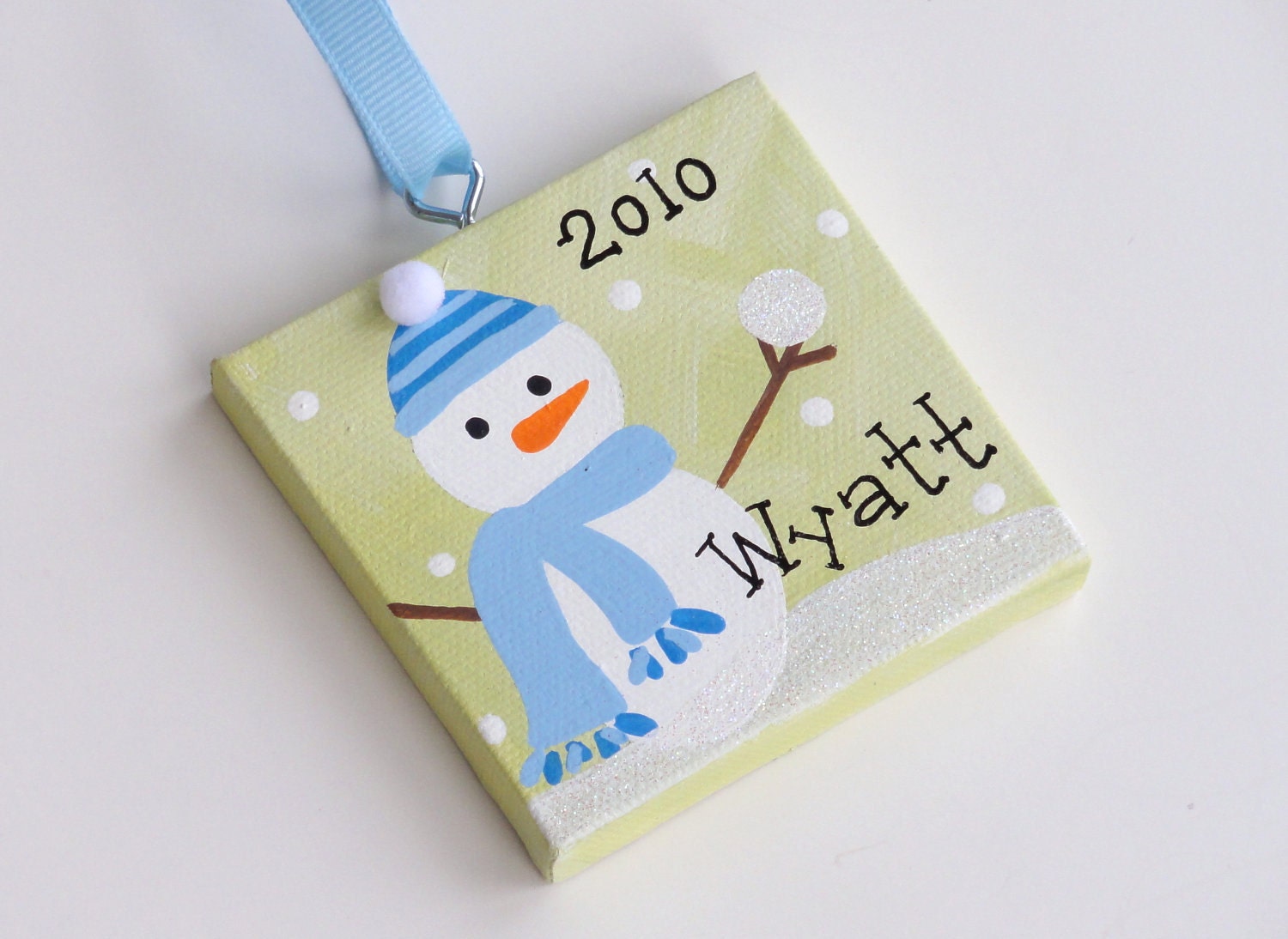 3x3 Canvas Christmas Ornament  - Personalized