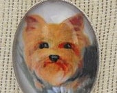 Yorkshire Terrier Oval Pendant Original Art Necklace Mini Painting