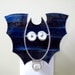 Night Light Stained Glass Black Bat Nightlight Halloween Decoration Handmade OOAK 247