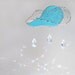 Rain Cloud Stained Glass Sun Catcher Blue Crystals Handmade OOAK
