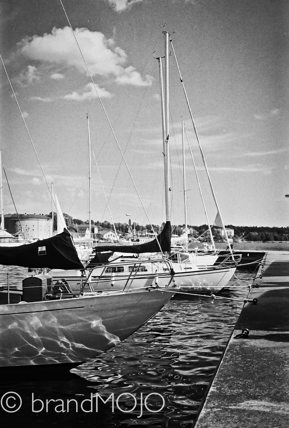 Sailboat Photography boats beach house art Sweden Stockholm Baltic Sea port ripples water cape river Stern reflections 8x10 fine art photo