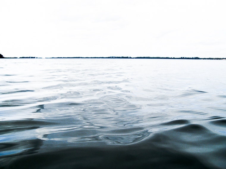 Minimalist water Photography ripples movement quiet Florida lake serene calm blue black sky - Distant horizon - fine art photo - brandMOJOimages