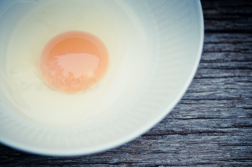 French farm egg Photography cottage easter oeuf organic free range fried blue bowl eggs white The sunny side of life 11x14 fine art photo