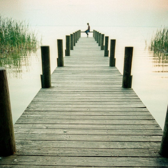 Serene Photography sitting dock green water lake solo perspective shabby chic florida solace celery Serenity 8x8 fine art