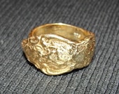 14 kt Gold Vermeil over Brass Ornate Spoon Ring