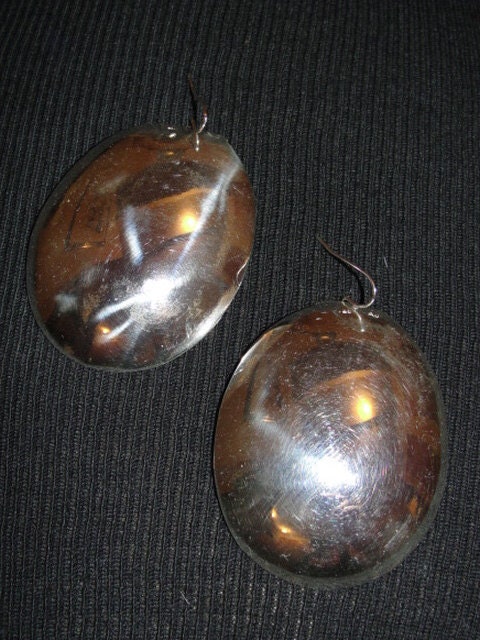 Sterling Silver over Brass Soup Spoon Earrings