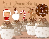 Christmas/Winter Party Printables - Let it Snow Cupcake Toppers and Wrappers