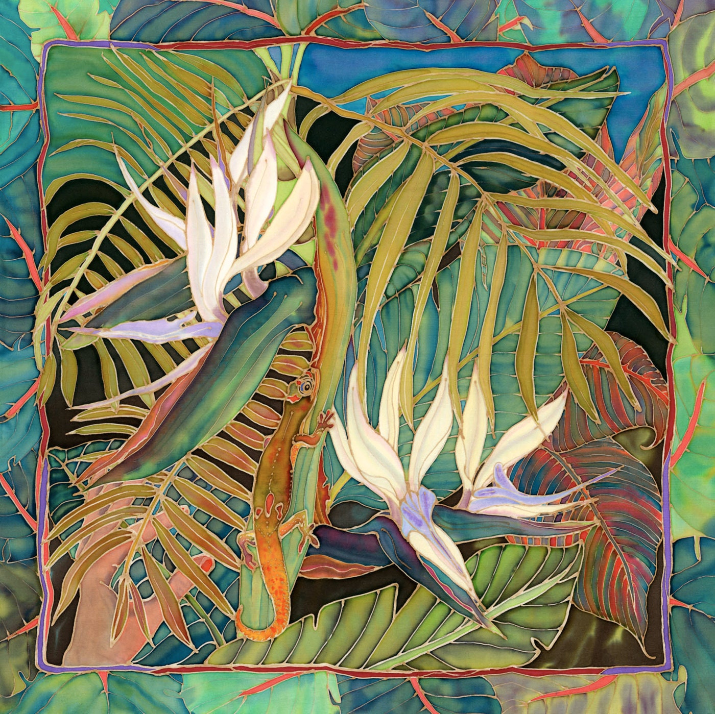 Everyone Wants You When You're  Beautiful (gold dust lizard and birds of paradise)