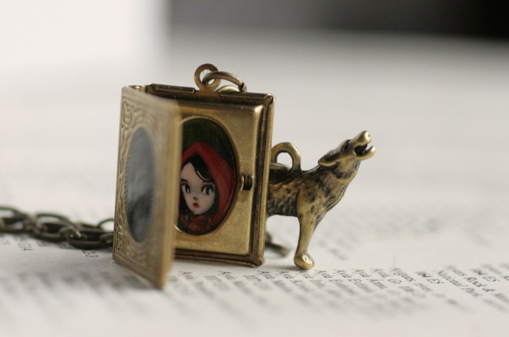 Tell me a story - original Red Riding Hood locket by Mab Graves