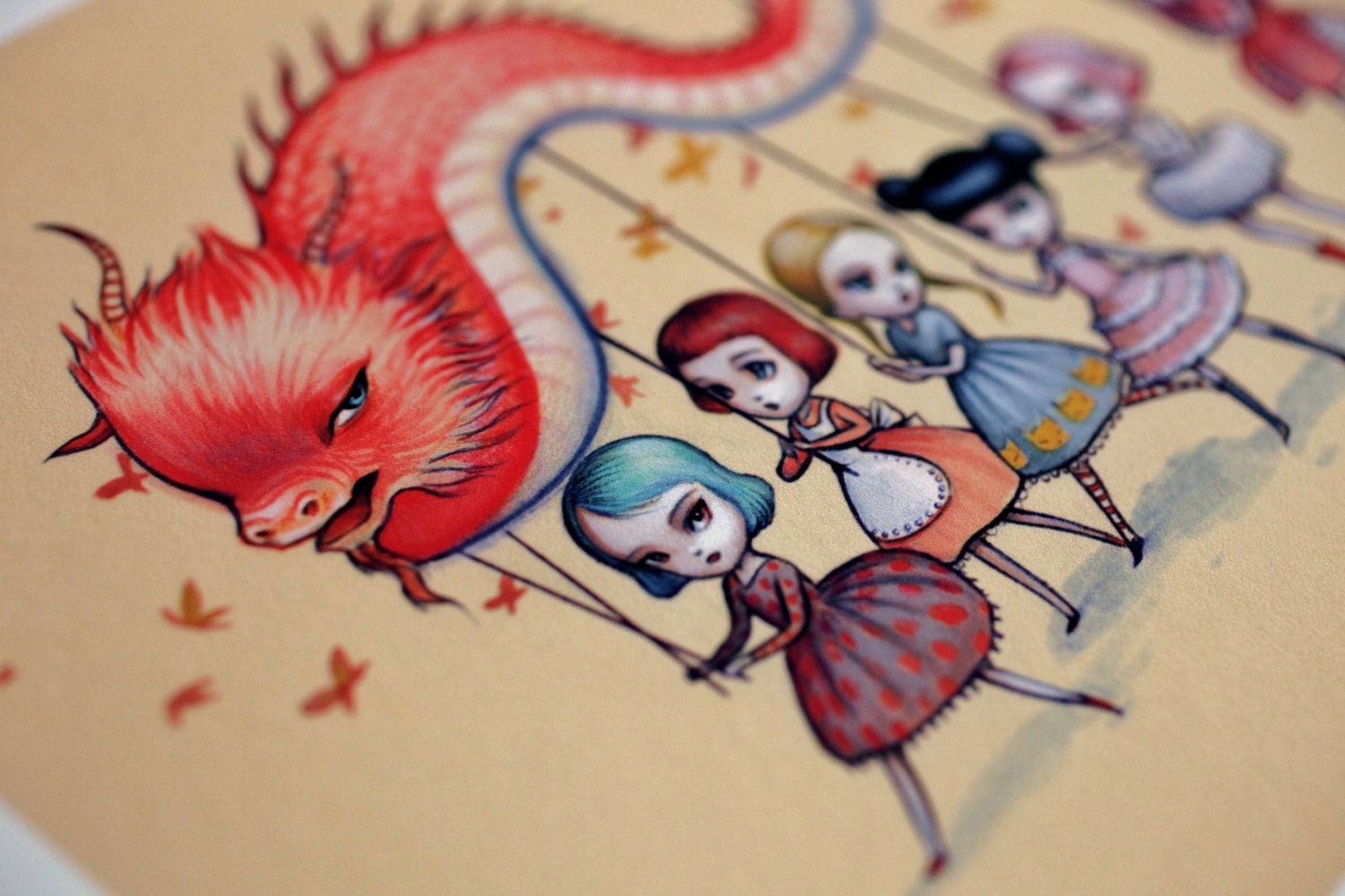 LAST ONE - The Dragon Dancers - Signed Limited Edition  8x10  Fine Art Print - by Mab Graves - unframed