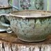 Personalized Latte Mug - Made To Order Pottery - Crop Circle Latte or Soup Mug in Robin's Egg glazes