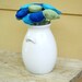 18 Peacock Inspired Paper Flowers in Royal Blue, Turquoise and Sage, Paper Bouquet in Peacock Colors
