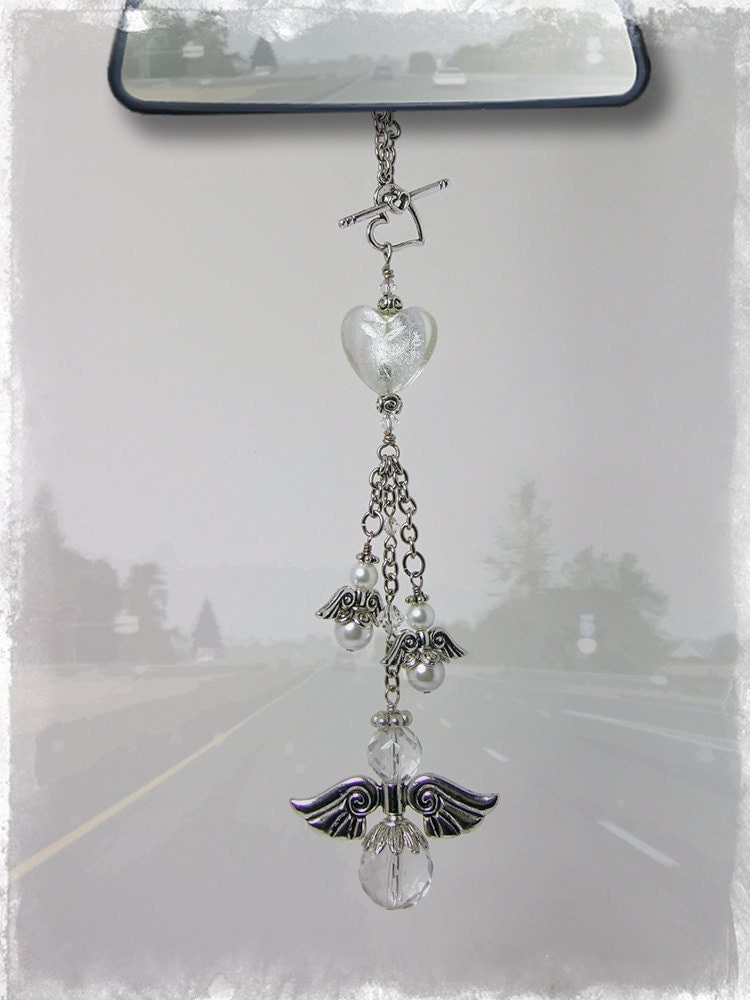Guardian Angel Car Charm Rear View Mirror Car by OurBeadBox