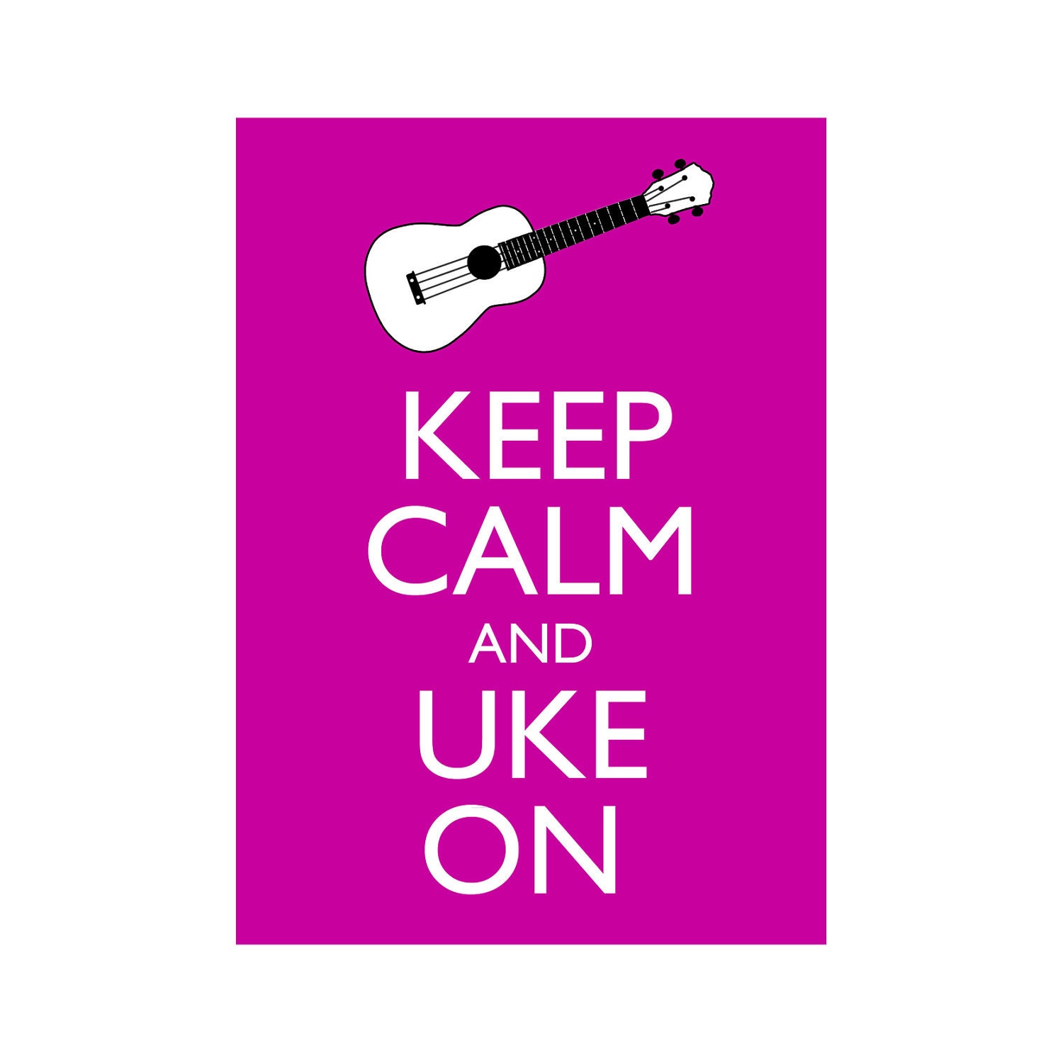 Keep Calm and Uke On 5x7 Ukulele Wall Art Poster Print You choose colour Poster Print 5x7" Buy 2 Get a 3rd FREE