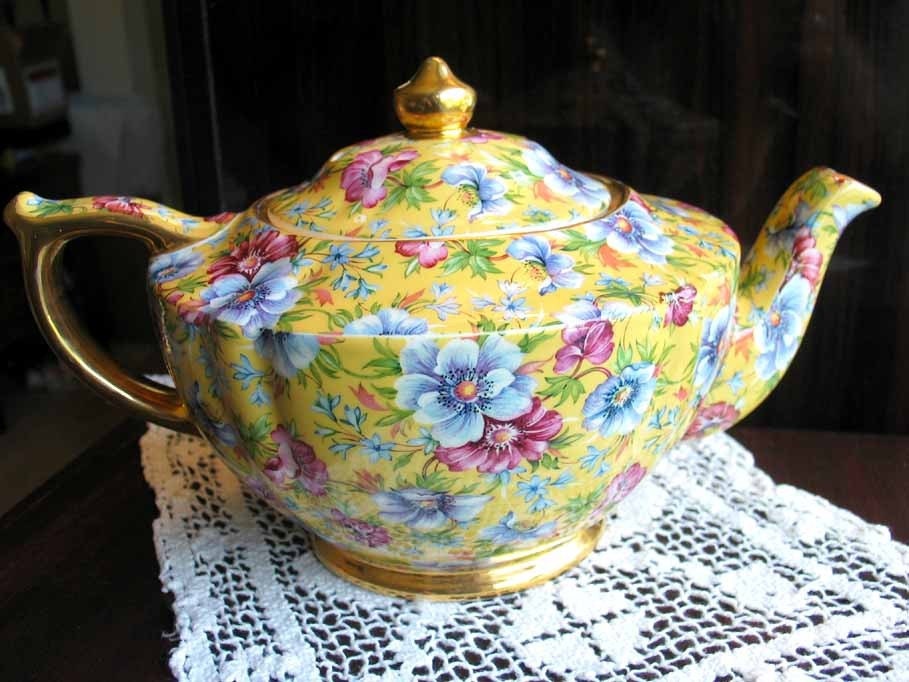 Vintage James Sadler Sophie Chintz Teapot Tea By VintageKeepsakes