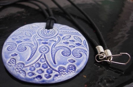 Purple ceramic pendant