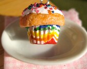 Food Jewelry Rainbow Sprinkles Cupcake Charm