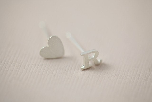 New - Secret love initial earrings - Made to order