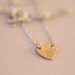 Personalized initial necklace - 14k gold monogram heart necklace with sterling silver dainty chain
