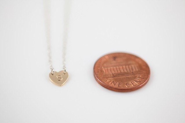 Personalized initial necklace - sterling silver monogram heart necklace for dainty necklace