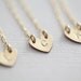 Personalized bridesmaids gift - 3 gold filled tiny initial heart necklaces