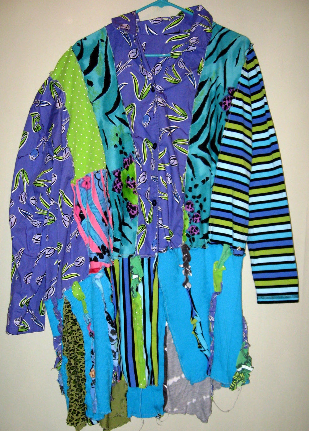 Purple and turquoise oversized tunic nothing matches SALE