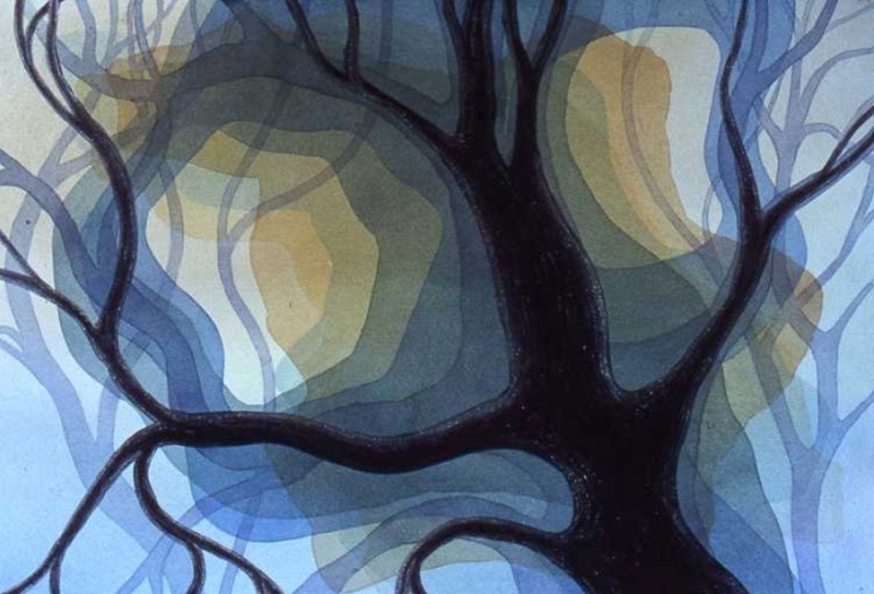Original watercolor, Nocturne, 22 x 30