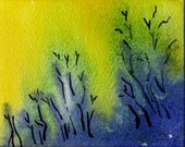 original watercolor,Tree Suggestion, 8 x 10 matted