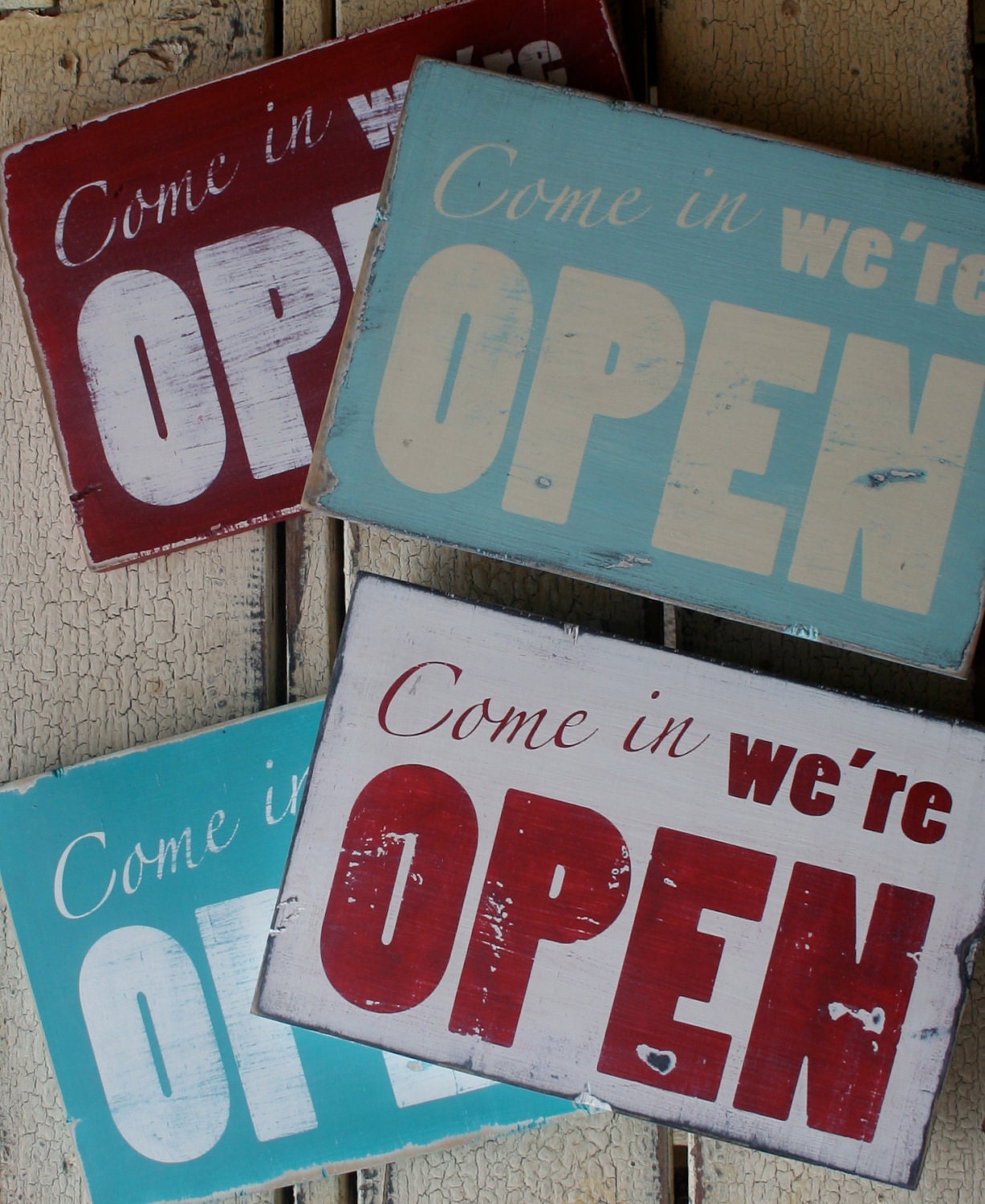 Distressed Open Sign - Pick Your Color