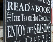 Porch Rules Vintage Style Typography Word Art Sign