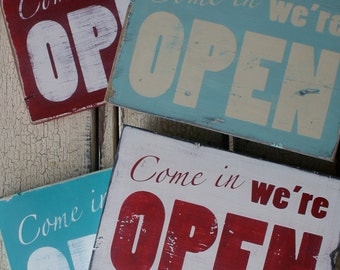 Distressed Open Sign - Pick Your Color