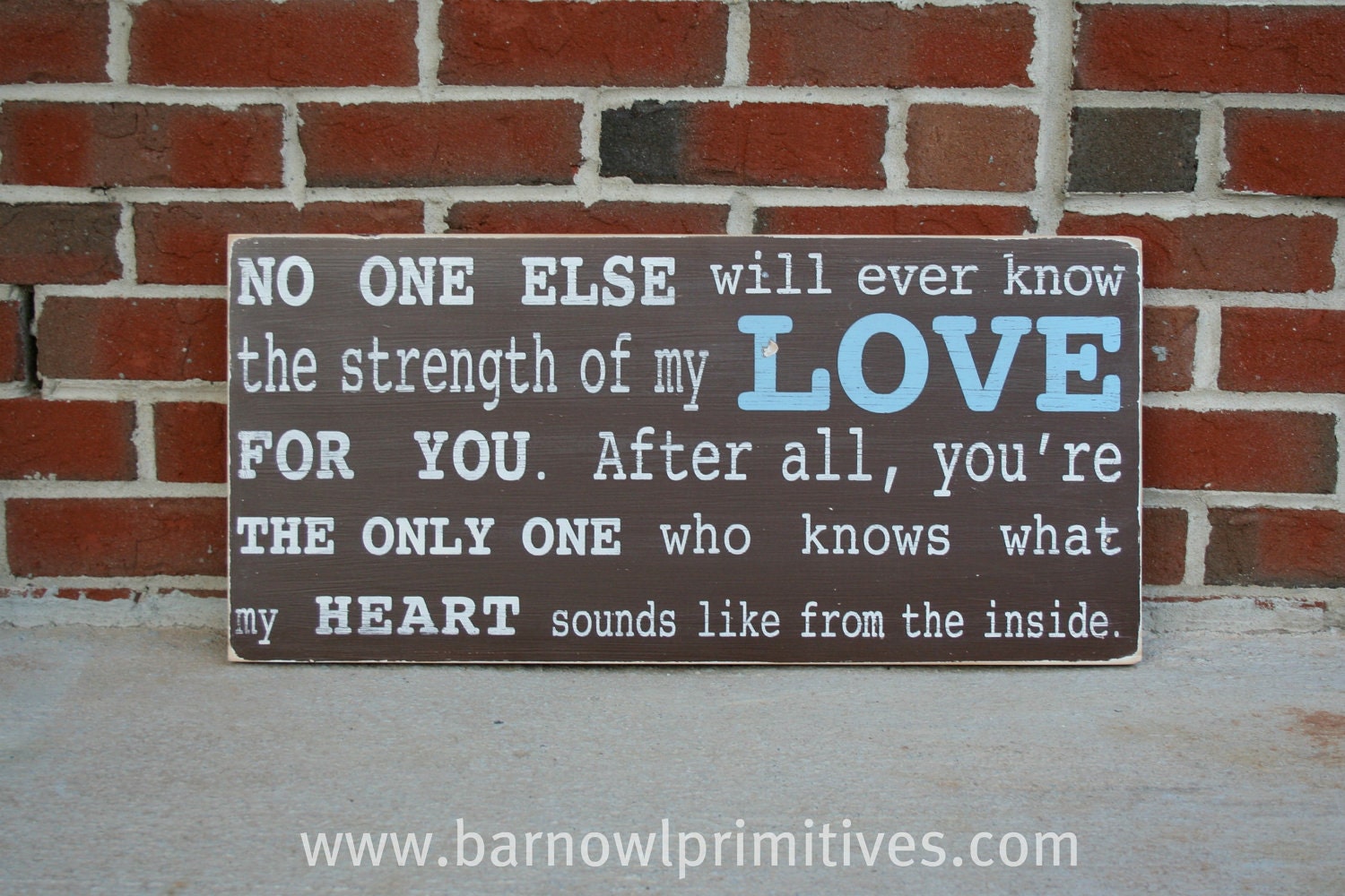 Strength of My Love Word Art Sign Heavily Distressed - The Perfect Sign for a Boy's Nursery