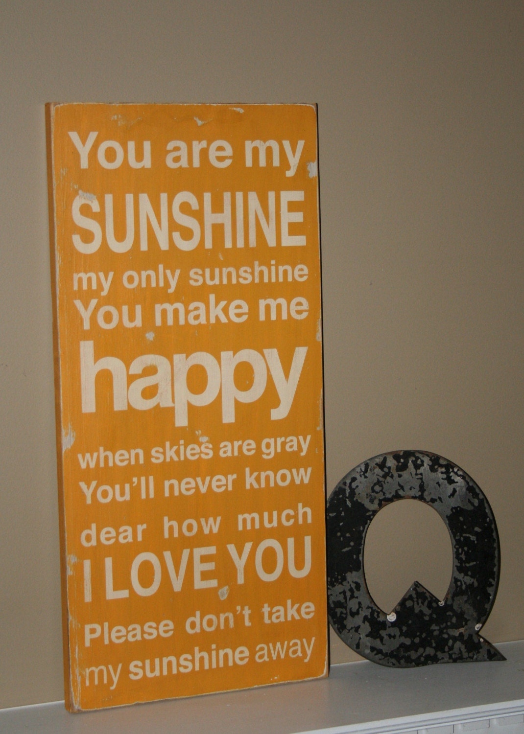 You Are My Sunshine Typography Word Art Sign