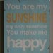 You Are My Sunshine Typography Word Art Sign - Robins Egg Blue