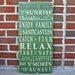 Cottage Rules Vintage Style Typography Word Art Sign in Medium Green
