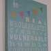 Be Real Be Wholehearted with Bunting Typography Word Art Sign - Motivational