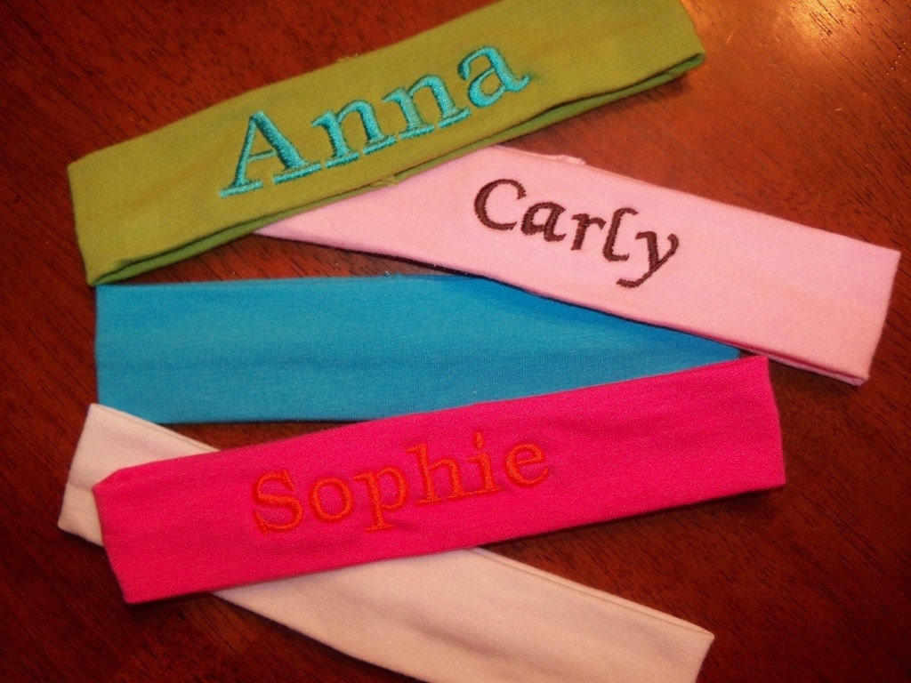 Thin Embroidered Stretch Headbands