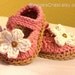 PDF Crochet Pattern MaryJanes Booties Shoes With Flowers Sizes Preemie TO 2 Years No. 3