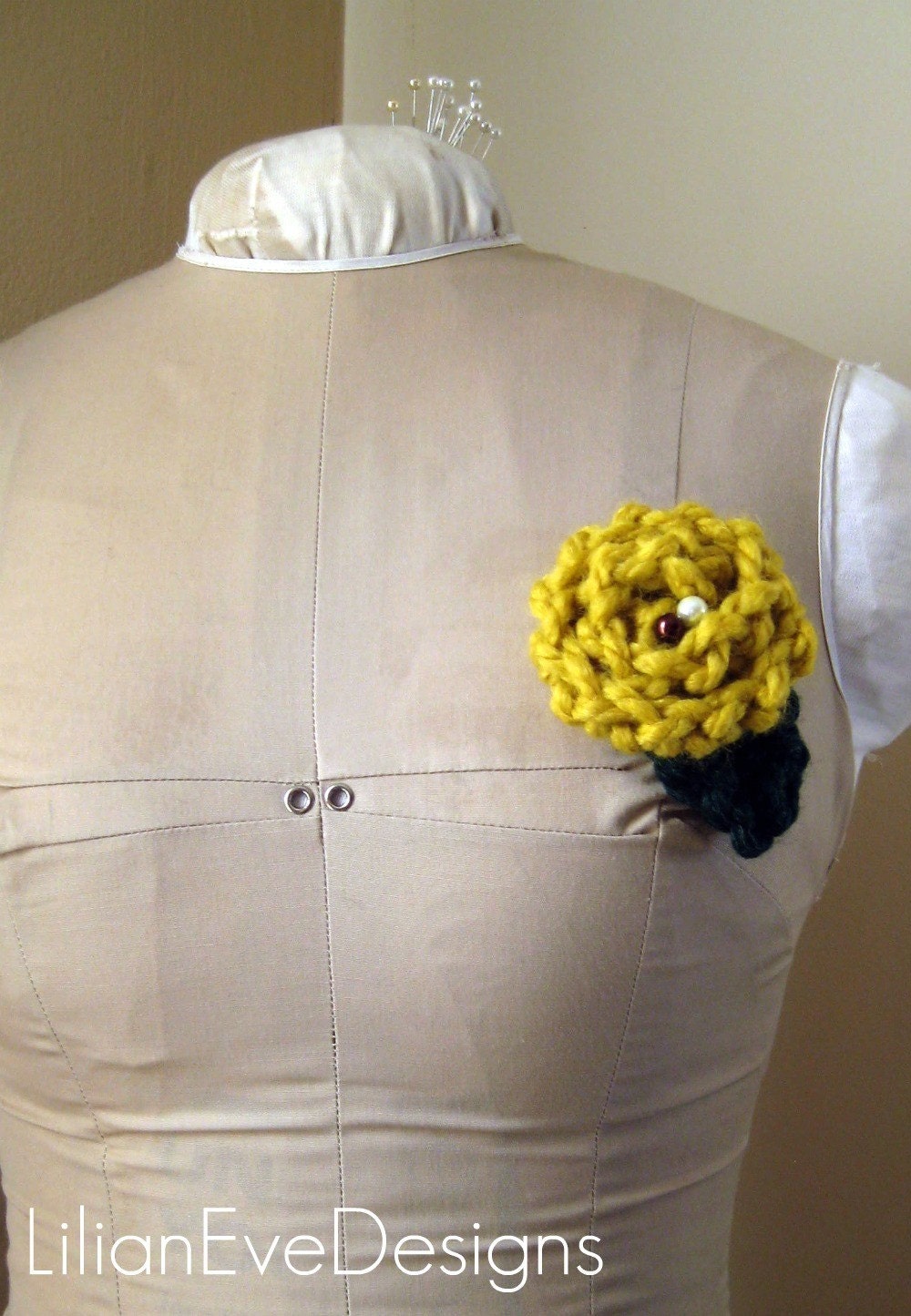 Rosebud Crochet Flower Clip