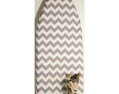 TABLETOP PADDED Ironing Board Cover Riley Blake Chevrons gray or turquoise or yellow or red or black