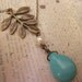 Teardrop Turquoise Stone Necklace with leaves accent