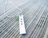 Single Tag Handstamped Necklace- Personalized
