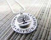 Family Tree Hand Stamped Necklace As seen on good morning america