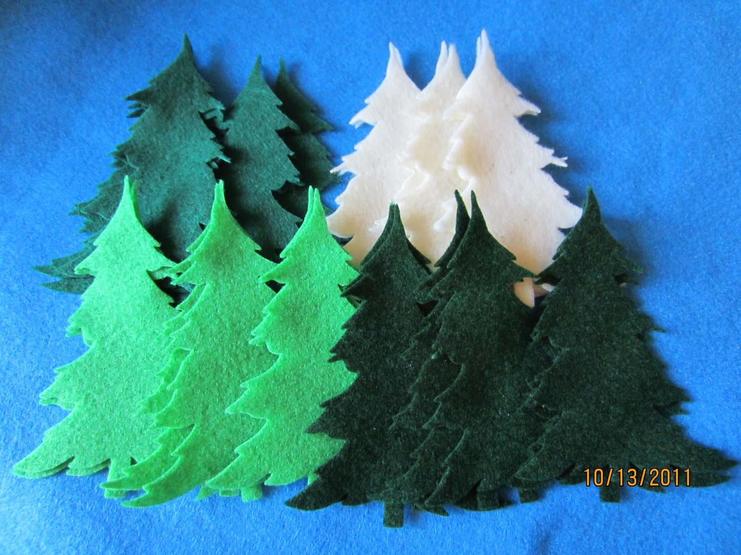 DIY Chistmas Ornaments- Felt Tree Die Cuts - Pine Trees Felt Pieces