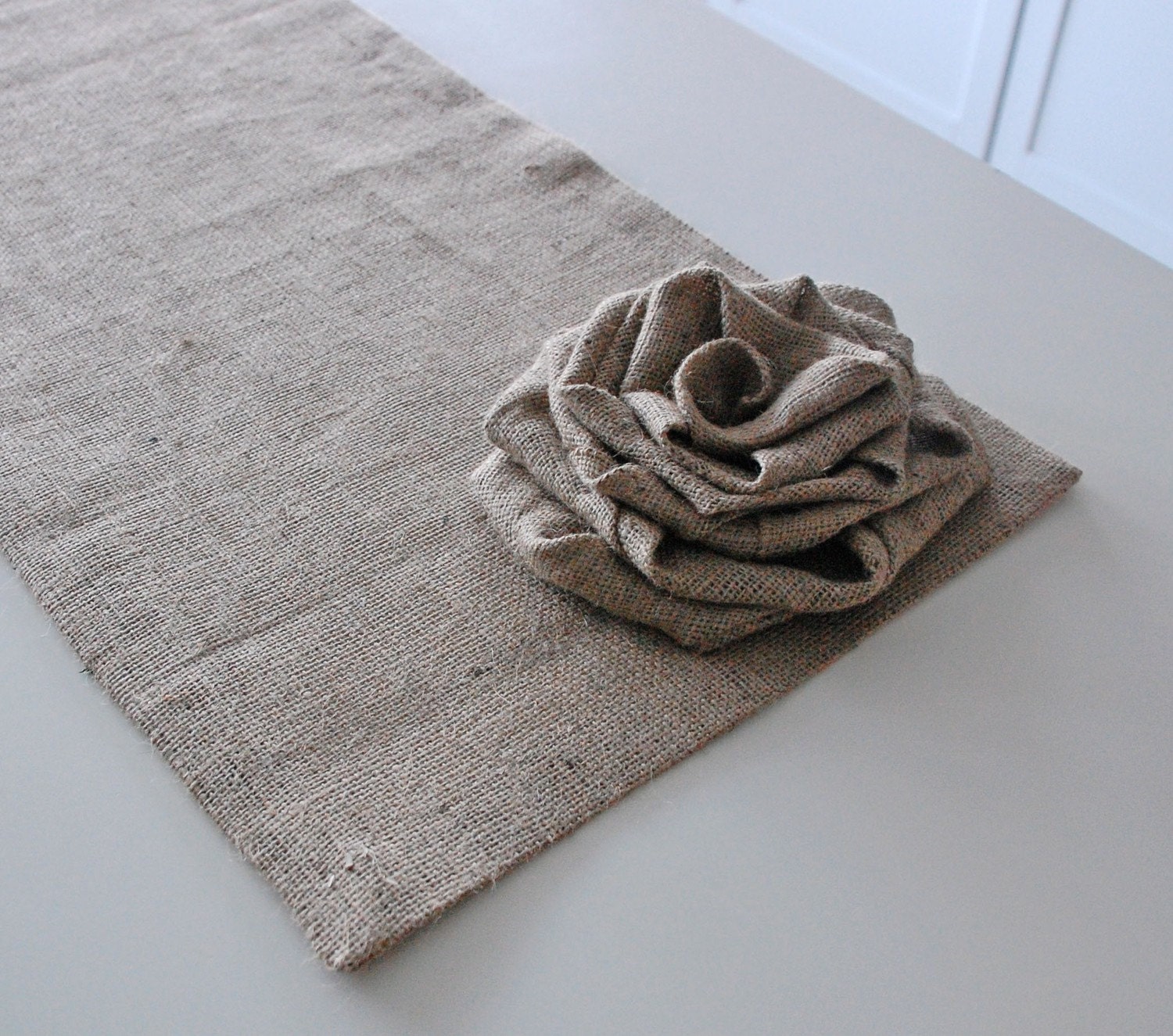 Burlap flower runner