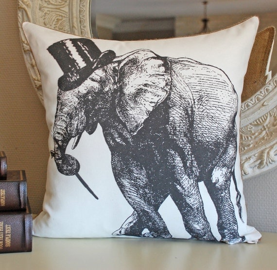 SALE Elephant pillow cover