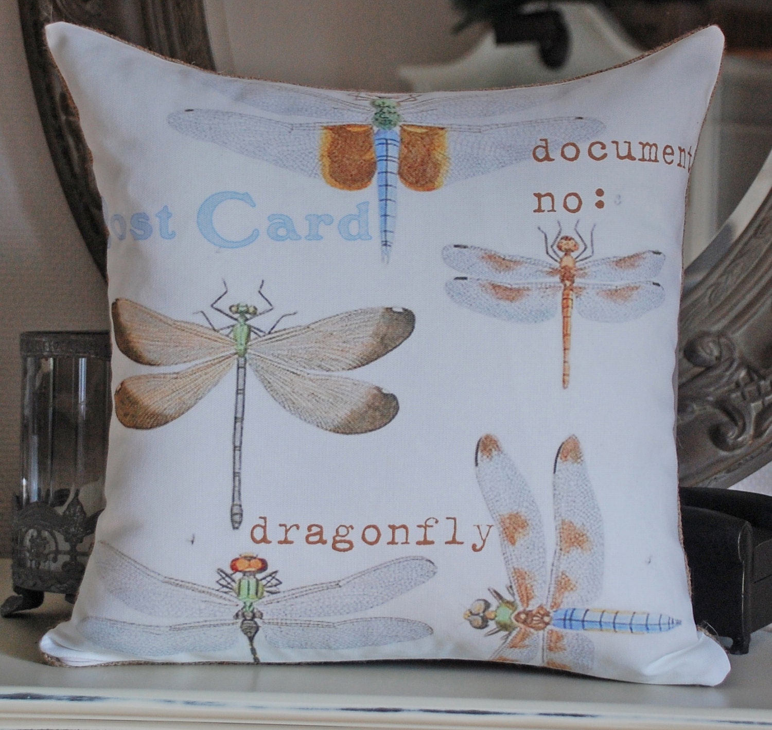 Dragon fly pillow cover