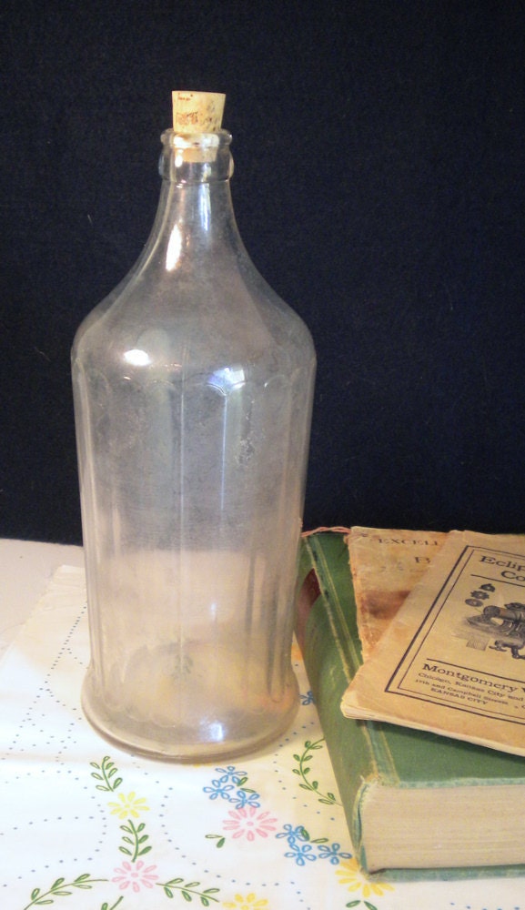 Antique Vinegar Bottle Primitive Kitchen Decoration or Photography Prop