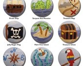 Hand Painted Knob - Children's Custom Hand Painted Pirate and Sea Monster Children's Drawer Knobs Pulls or Nail Covers for Kids