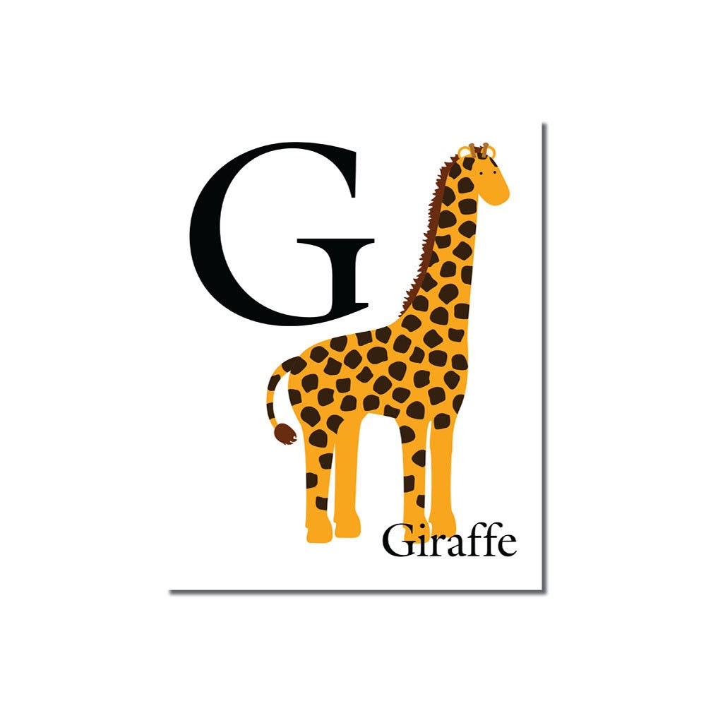 G is for Giraffe... The Letter G - ABC Alphabet Art Print in 8 x 10